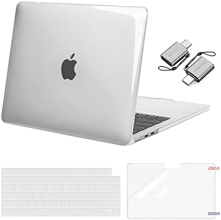 MOSISO Compatible with MacBook Air 13 inch Case 2025 2024 2023 2022 M4 A3240 M3 A3113 M2 A2681, Plastic Hard Shell&amp;Keyboard Cover&amp;Screen Film&amp;Type C for MacBook Air 13.6 inch Case, Crystal
