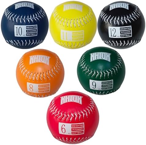 KHLOK Multi-Color Weighted Training Softball Set of 6