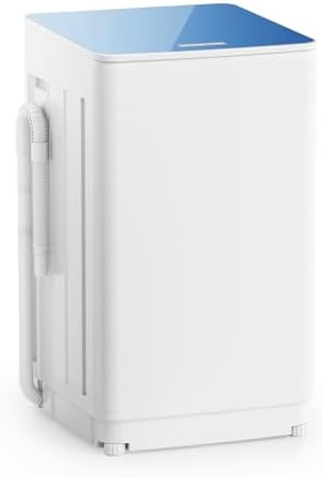 Auertech 18 lbs Portable Washing Machine, Fully Automatic Portable Washer with LED Display, 7 Wash Cycles, 4 Water Levels, Top Load Washing Machine for Apartment, RV, Dorm, Home