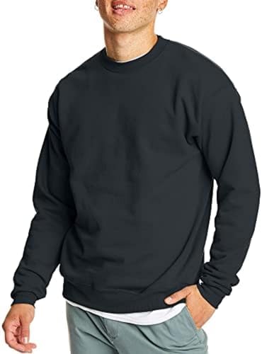 Hanes men's EcoSmart fleece pullover round neck sweatshirt, set of 1 or 2