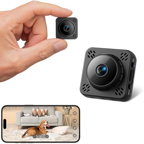 Mini Camera, 4K HD WiFi Nanny Cam - Surveillance Camera with 1-Year Cloud Storage, Motion Detection &amp; Night Vision, No WiFi Needed Cam with Magnetic Mount for Pet\/Baby\/Nanny