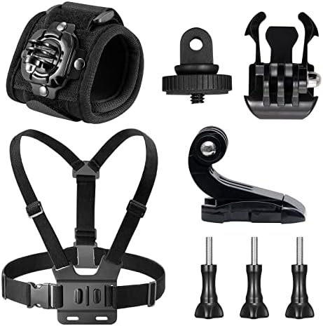 AKASO Action Camera Accessories Kit with Wrist Strap and Chest Strap Compatible AKASO EK7000\/EK7000 Pro\/Brave 4\/Brave 4 Pro\/Brave 7 LE\/Brave 7\/Brave 8\/V50X\/GoPro Hero 13 12 11 10 9\/DJI Action