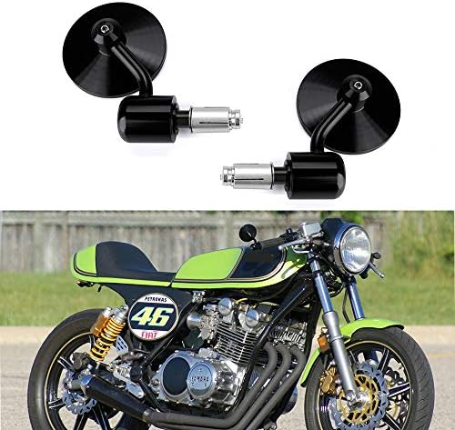 Custom Motorcycle CNC Handle Bar End Rearview Side Mirrors 3&#34;Round 7\/8&#34; 22 mm Compatible with Honda Yamaha Suzuki Kawasaki Aprilia Derbi Ducati Gilera ATV