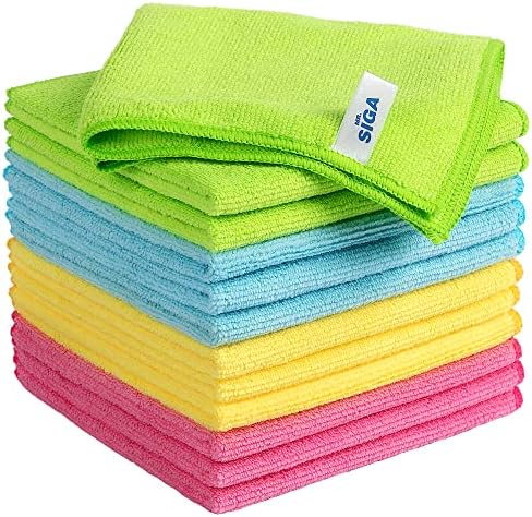 MR.SIGA Microfiber Cleaning Cloth,Pack of 12,Size:12.6" x 12.6"