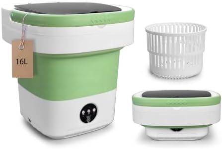 Portable Mini Washing Machine, 16L Upgraded with Spin Basket Laundry Machine, 3 Cleaning Modes Suitable for Small Clothes, Foldable Design Ideal for Hotel, Home, Apartment, Campain