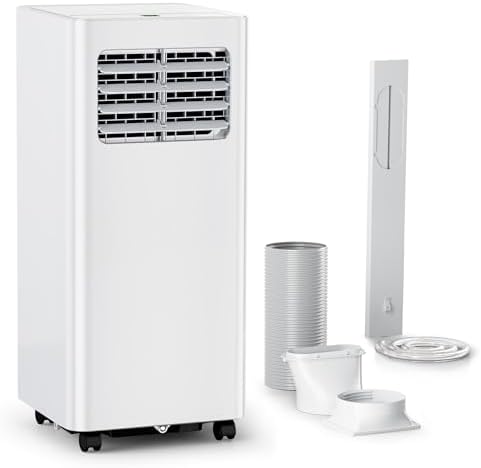 8,000 BTU Portable Air Conditioners,4 Modes Portable Ac Units Cools Up to 350 Sq.Ft,Dehumidifier,Fan,With Remote Control,LED Display, Window Mounting Kit,Suitable for Bedroom,Living Room,Office