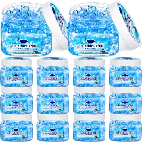 Dansib 12 Pcs Air Freshener Gel Bulk Odor Eliminator Gel Beads 8 oz Long Lasting Air Freshener Beads Eliminates Odors in Home Bathrooms, Cars, Boats, Rvs and Pet Areas(Sea Aroma)