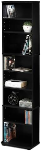 FURINNO JAYA Space Saving Multimedia Storage Tower, Espresso