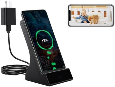 LIZVIE Phone Charger Dock Spy Camera, Wireless Security Camera 24\/7 Real-Time 1080P\/Night Vision\/SD Storage\/Motion Detection\/Remote Control for Baby\/Pet Room Surveillance Nanny Cam.