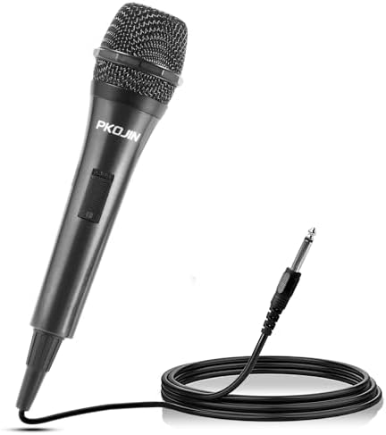 PKOJIN Dynamic Karaoke Microphone for Singing, Vocal Wired Microphone for Karaoke, Handheld Mic with 10 Ft Cable, Mics for Speaker with ON\/Off Switch
