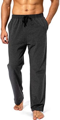 Pudolla Men&#39;s Cotton Yoga Sweatpants Athletic Lounge Pants Open Bottom Casual Jersey Pants for Men with Pockets