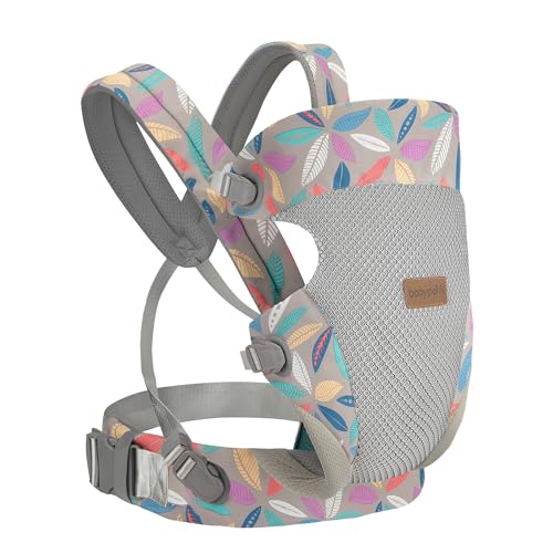 BABYPARK 3-in-1 Baby Carrier Newborn to Toddler - Ergonomic(7.5-45lbs),Cozy Baby Carrier，Enhanced Lumbar Support，Easily AdjustableLightweight &amp; Breathable Child Carrier (Leaf)