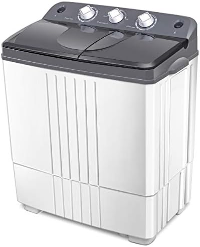 Giantex EP20313 Portable, 20lbs Capacity Combo, 12lbs Washer and 8lbs Spinner, Compact for Apartment RV, Gray &amp; White Washing Machine