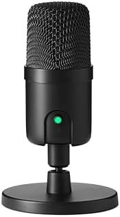 Amazon Basics USB Condenser Microphone for Streaming, Recording, and Podcasting on PC, Plug and Play, Cardioid Pickup, Adjustable Stand with 360° Rotation, 5.8 x 3.4 inches, Black
