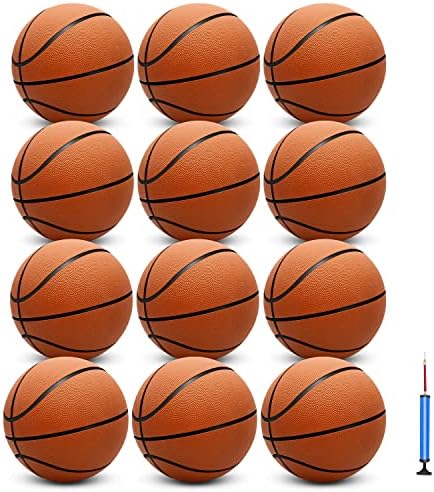 12 Pack 29.5" Official Size 7 Basketball Balls Inflatable with Pump for Men for Outdoor, Indoor or Training，Mens Basketball，Adult Basketball（Orange