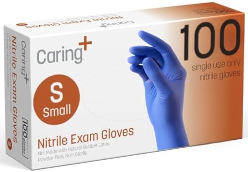 Nursing Nitrile Exam Gloves, Blue, Powder Free, Disposable Gloves, Suitable for Healthcare, First Aid, Cleaning, Food Preparation
