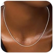 Goldegg 95 sterling silver women's chain, diamond cut millimeter box chain, lobster buckle, silver jewelry gift for women's mothers and girlfriends