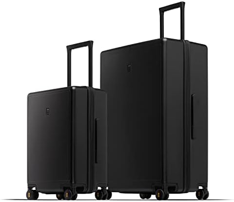 LEVEL8 Elegance Matte Luggage Set, 20 Inch Carry-on Luggage, 28\u201C Large Suitcase Lightweight Hardside Suitcases with Wheels,Tsa Lock,2-Piece Set(20\/28), Black