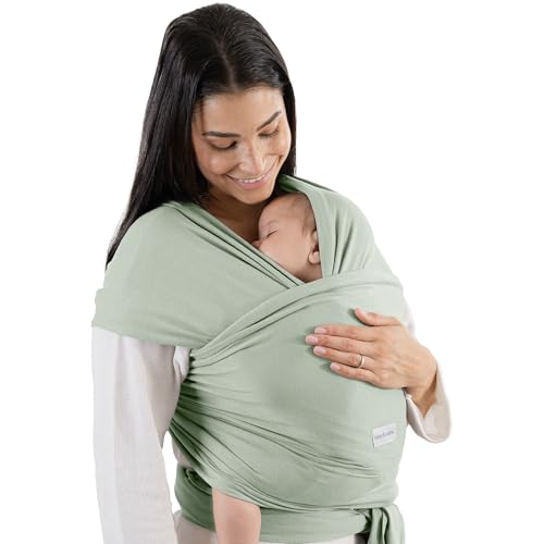 Comfy Cubs Baby Wrap Carrier - Soft &amp; Secure Fit Cotton Blend Baby Carrier Newborn to Toddler - Hands-Free &amp; Lightweight Infant Wrap - Adjustable, One Size Fits All Toddler Sling - Fern