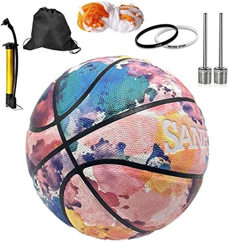 admecoo Men\/Women's Basketball Size 6\/7 - College Basketball 28.5" with Pump for Indoor and Outdoor - Official Size and Weight - For Women, Girls, Boys and Youth