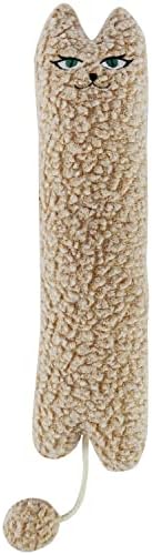 TTcat Catnip Silvervine Matatabi Pillow for Cats &amp; Kittens,Cat Kicker Toy,Large Size Cat Pillow Soothing Plush Cat Toy(Beige).