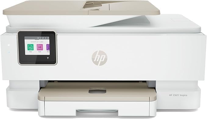HP Envy Inspire 7955 Inkjet Printer All in One Wireless Printer Copy Scanners 2.7 Inch Touchscreen 15ppm Black 10ppm Color Phone Computer Wireless Printers for Home Use Office 1W2Y8A (Renewed)