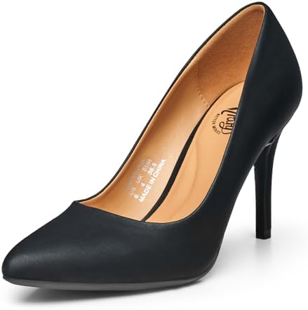 Trary Women\u2019s Slingback Pumps, Black Heels Gold Heels Nude Pink Red Heels, Pointed Toe High Heels for Women Sexy Stiletto Heels Buckle Ankle Strap Closed Toe Pumps Office Party Prom Dress Shoes