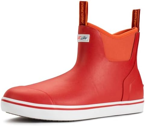 SUREWAY Women's Ankle Fishing Deck Boots for Women,Short Waterproof Neoprene Rubber Rain Boots,Lightweight Garden Work Shoes for Women,Upgraded Slip Resistant,Durable Comfortable