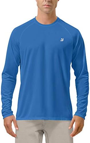 Roadbox Mens UPF 50+ UV Sun Protection Shirts Outdoor Long Sleeve SPF Rash Guard for Fishing Hiking Swimming Running
