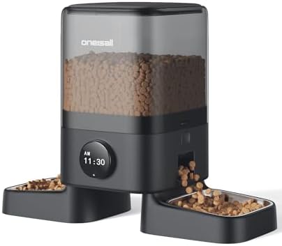 oneisall Automatic Cat Feeders 2 Cats, 20 Cups\/5L Cat Auto Feeder, Automatic Cats Food Dispenser for Small Pets Indoor, Timed Pet Feeder for Dry Food