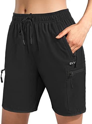 BVVU Women's Hiking Cargo Shorts Lightweight 7" Athletic Shorts for Women Quick Dry Casual Travel with Pockets