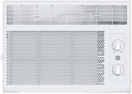 GE Window Air Conditioner Unit, 5,000 BTU for Small Rooms up to 150 sq ft. with Manual Adjustable Fan and Cooling Settings, Perfect for Small Bedroom or Living Room, Easy Install Kit Included, White