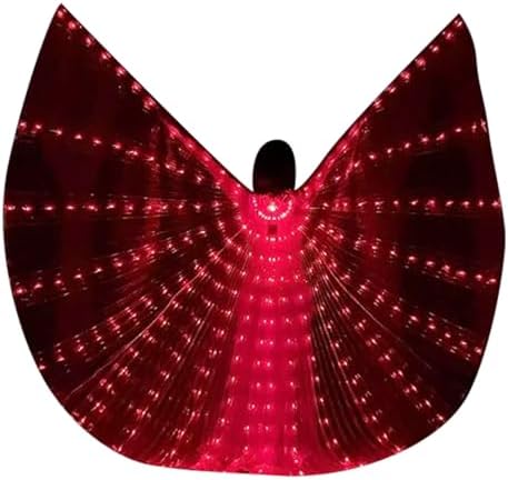 Kaskamo LED Belly Dance Costume, Light Up IsIs Wings for Women Adults, Carnival Rave Attire for Holiday Party