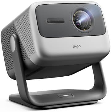 JMGO N1S Pro Triple Laser 4K Projector with WiFi and Bluetooth, 2250 ISO Lumens, 1600:1 Contrast, GTV, 360° Real-time Auto Focus, 300", HDR10, Dolby Digital Plus, Portable for Home Outdoor