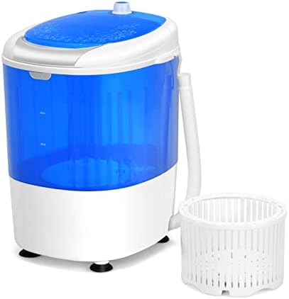 Giantex GX24977-PE, Mini Washer and Spinner Combo, 5.5lbs, Semi-automatic Compact Laundry Apartment Dorm RV Portable Washing Machine, 5.5 LBS Capacity