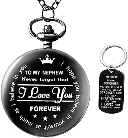 Udaney Pocket Watch Gifts for Him - Nephew Graduation Gift, Engraved