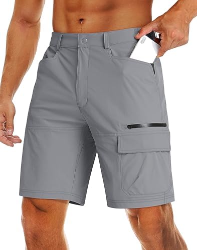MAGCOMSEN Men's Hiking Cargo Shorts 9" Quick Dry Lightweight Summer Casual Shorts for Men Work Golf Outdoor 5 Pockets