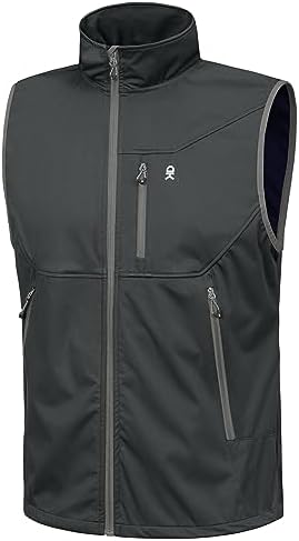 Little Donkey Andy Men's Lightweight Softshell Vest Windproof Sleeveless Jacket for Travel Hiking Running Golf