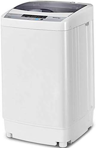 Giantex Full-Automatic Washing Machine Portable Compact 1.34 Cu.ft Laundry Washer Spin with Drain Pump, 10 programs 8 Water Level Selections with LED Display 12 Lbs Capacity