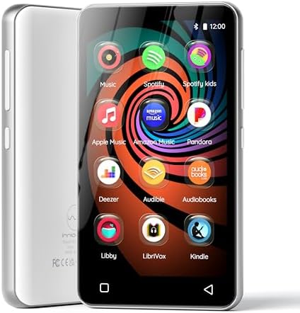 Innioasis MP3 Player with Bluetooth and WiFi, 160GB MP3 Player with Spotify for Kids, 4" Touch Screen Android MP3 MP4 Player with Pandora,Amazon Music,Audible,Libby,Audiobooks(White)