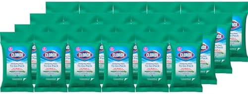 Clorox Disinfecting On The Go Travel Wipes, Fresh Scent, 9 Count, Pack of 24 (Package May Vary)