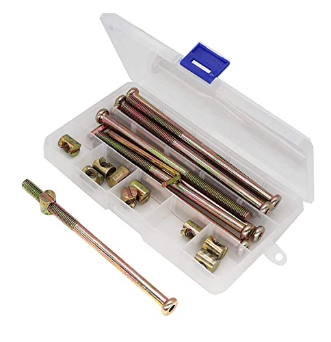 Furniture, bed bolts, 10 piece set M6 x 100mm socket cover bolt rod nut set suitable for headboard double-layer bed frame galvanized